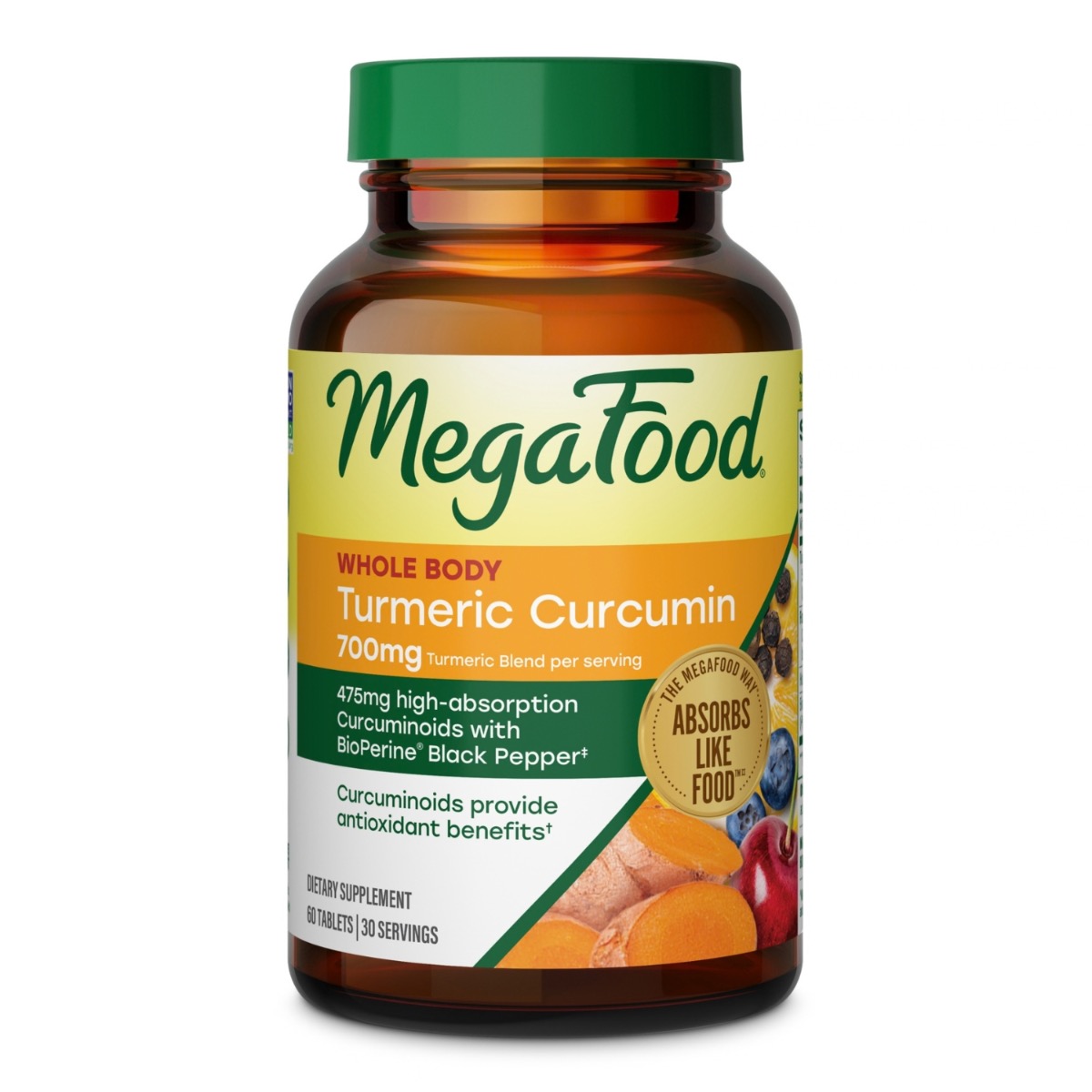 MegaFood AT Turmeric Curcumin Extra Strength Whole Body 60 Tabletten
