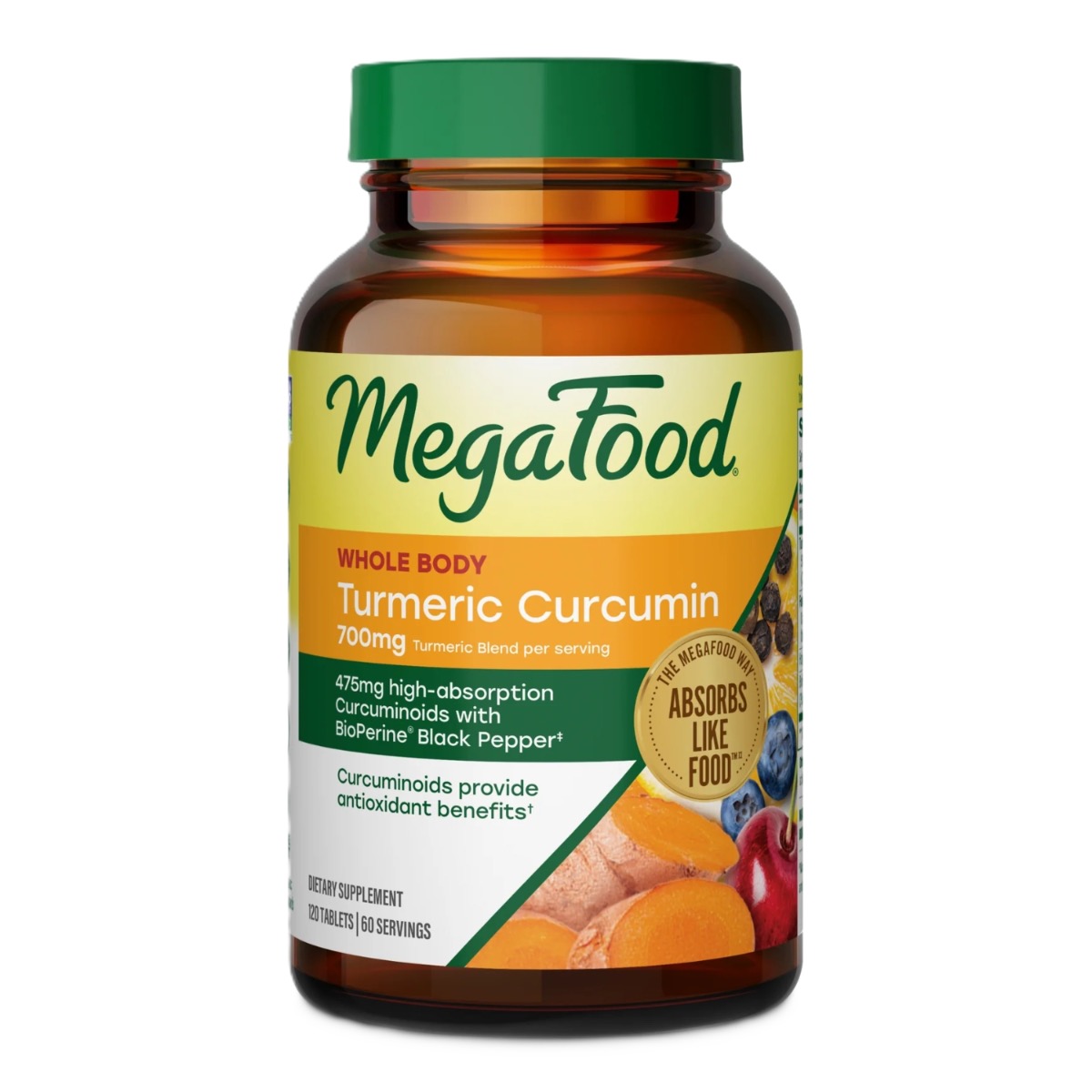 MegaFood AT Turmeric Curcumin Extra Strength Whole Body 120 Tabletten