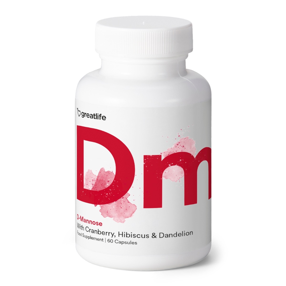 Greatlife D-Mannose mit Cranberry, Hibiskus und Löwenzahn 60 Kapseln